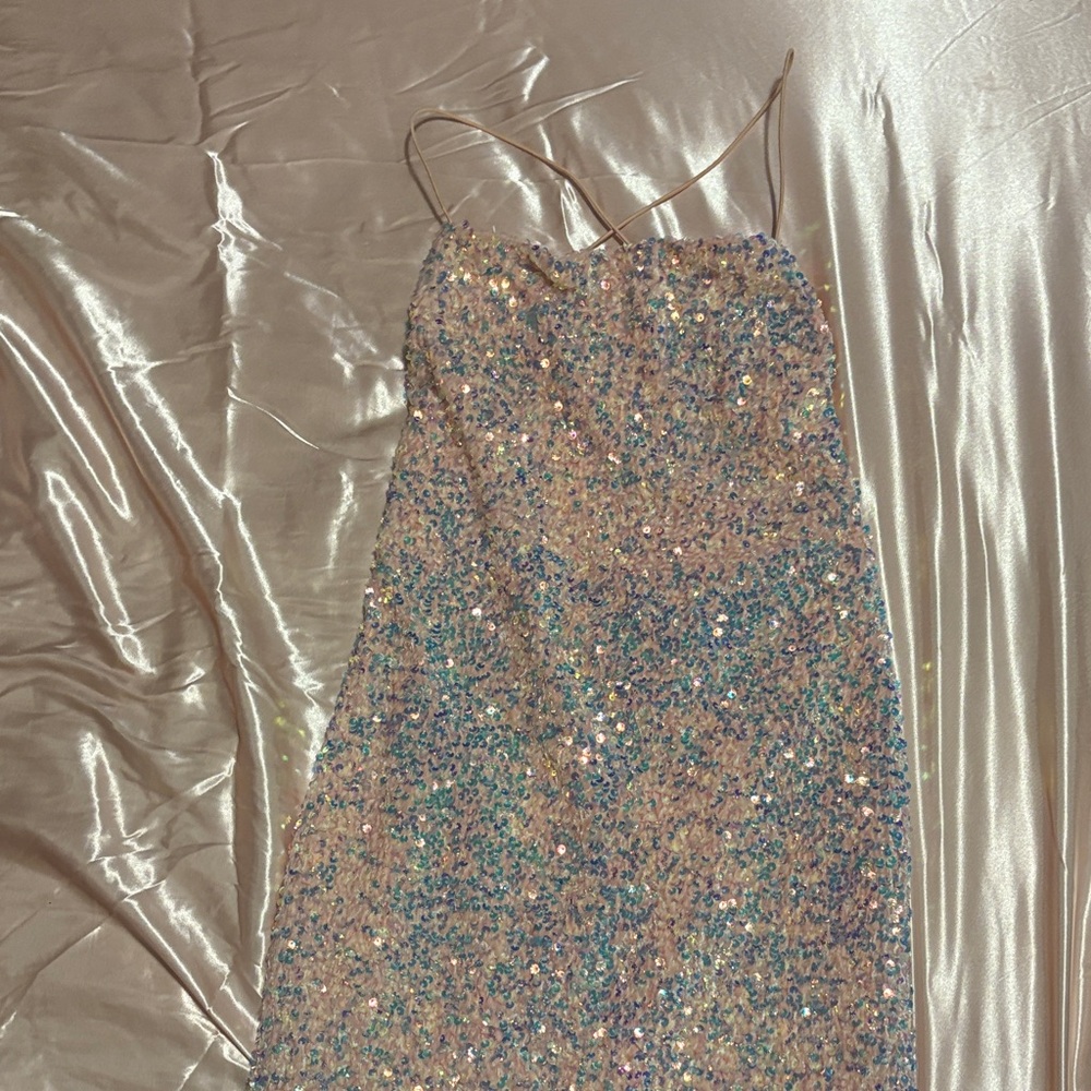 Windsor Strapless Iridescent Sequin Dress